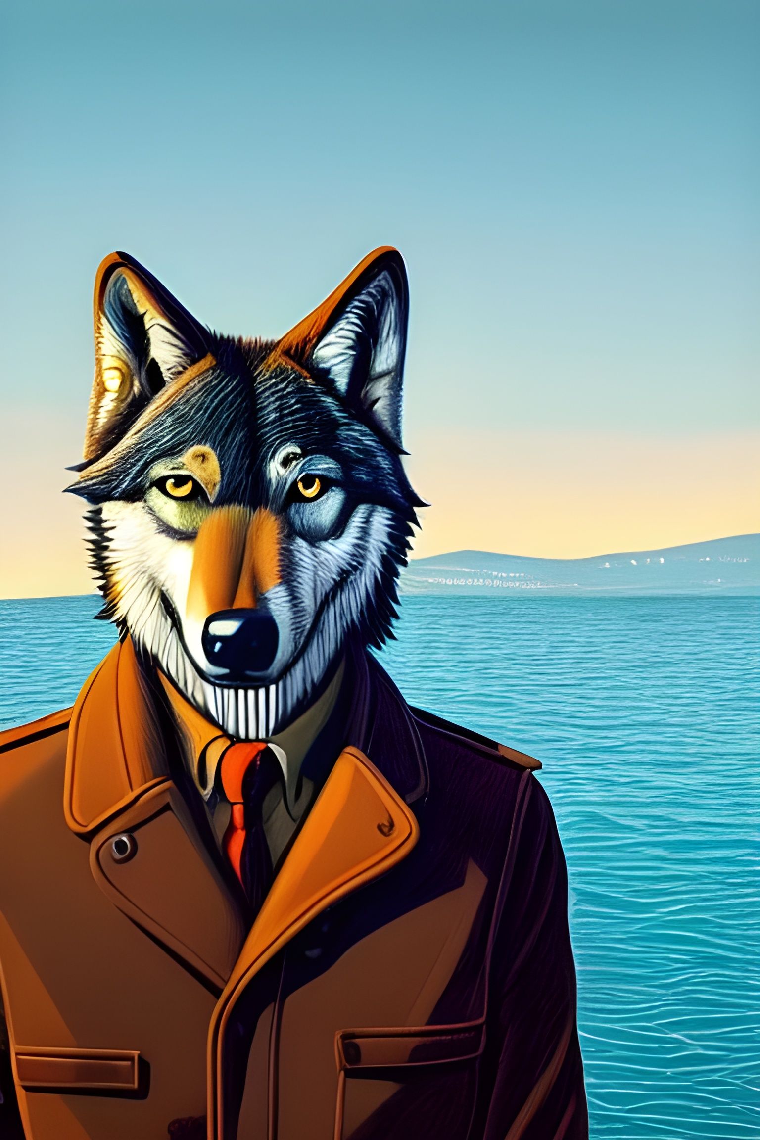 Wolf Portrait in Croatia: Photorealistic Digital Art