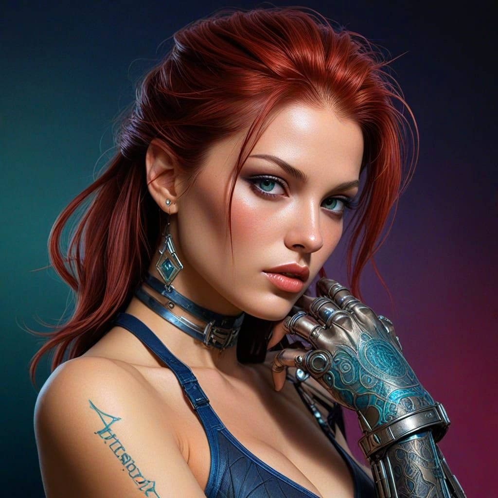 Sensual Female Form in Chiaroscuro Oil Painting