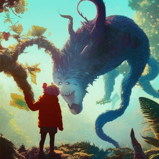 Wild Things Photoillustration in Japanese Art Style