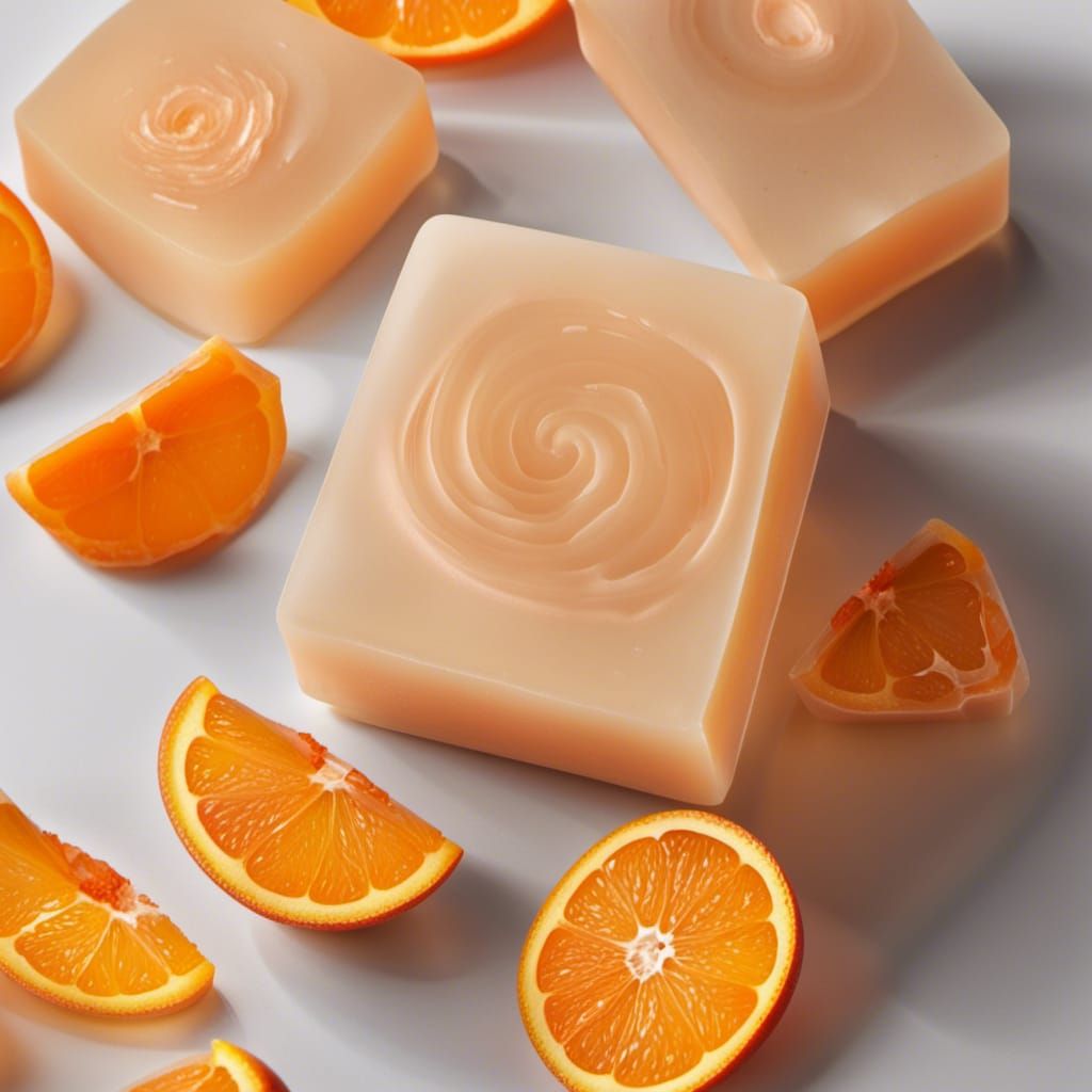 Translucent Orange Glycerin Soap with Orange Slices