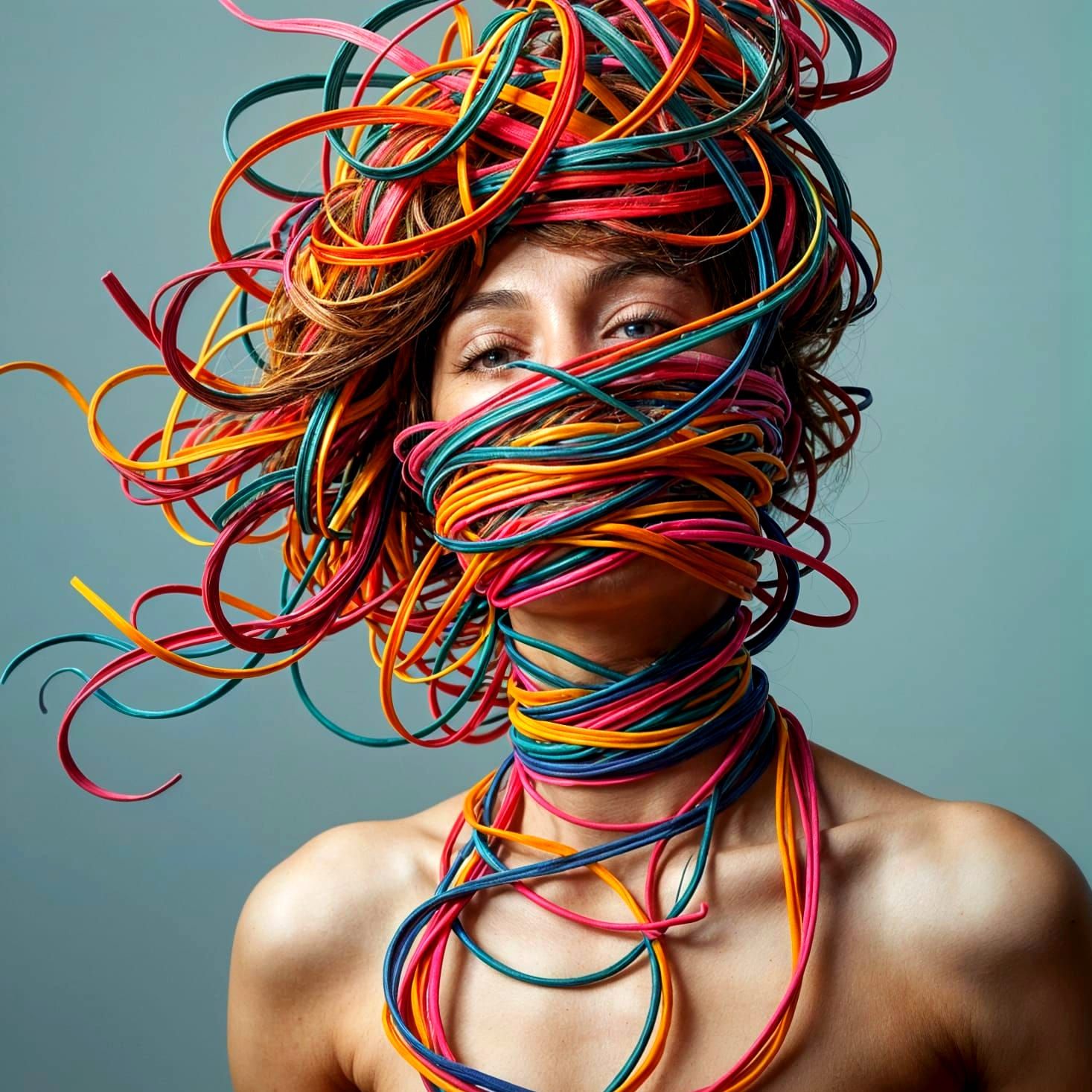 Surreal Rubber Band Woman Tornado