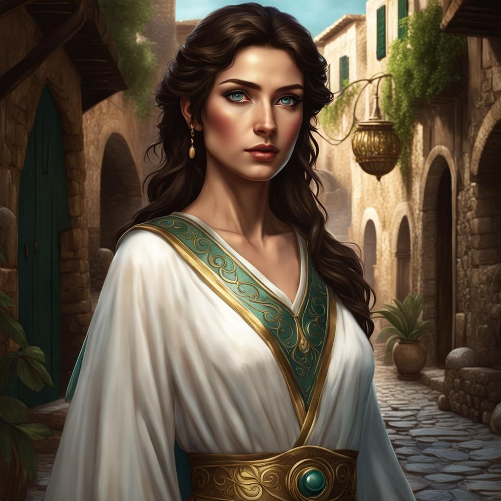 Fantasy Image of Beautiful Woman in Ancient Greece