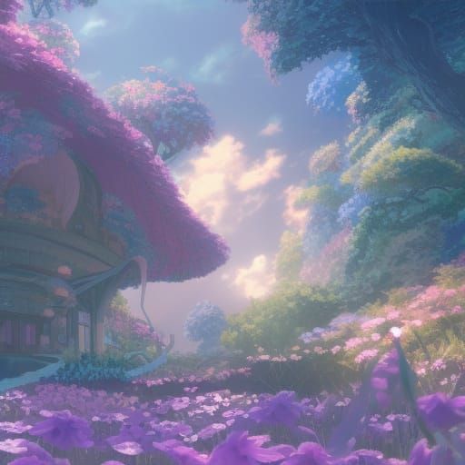 Whimsical Fairy Wonderland in Anime Style