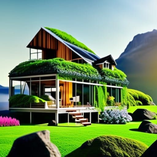 Beautiful eco friendly house with Solar panels& life-sustaining& moss& Vines& eco friendly vibes & crystal vibes
