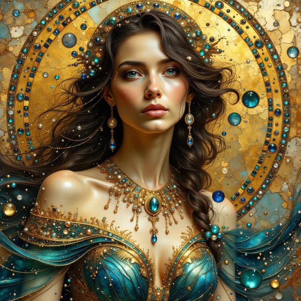 Regal Goddess in Golden Splendor