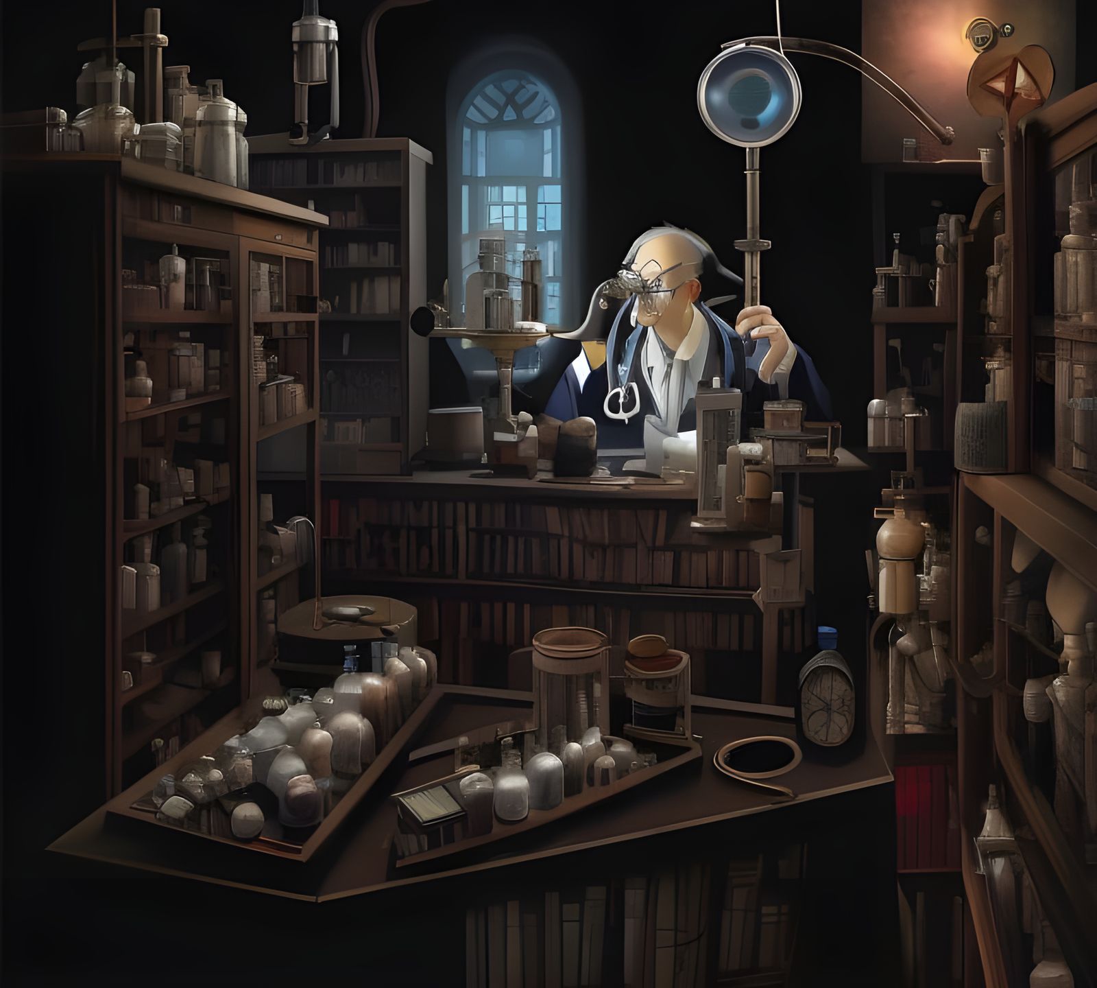 Unorthodox Doctor at Inventors' Fair: Dieselpunk Portrait