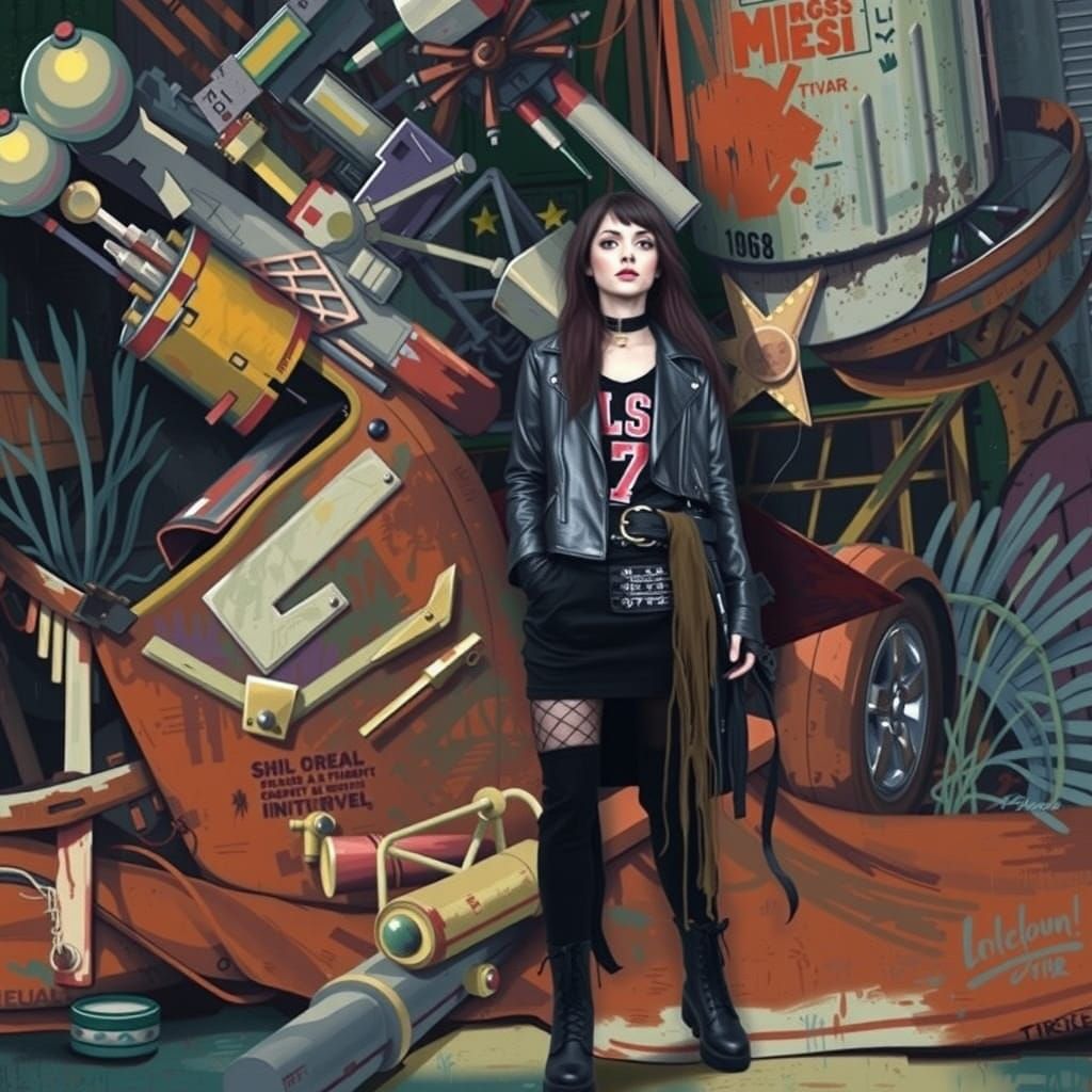 Gothic Model Poses by Mural in Digital Art