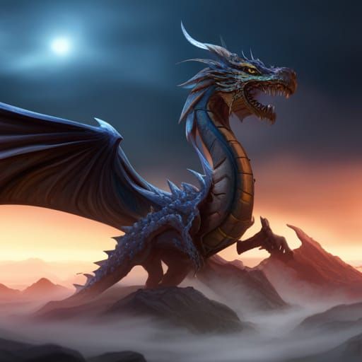 Detailed Dragon Fantasy Concept Art