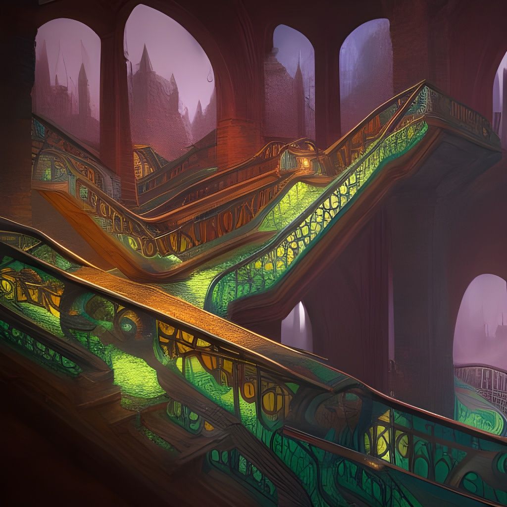 Impossible Staircase Based on M.C. Escher Paradox