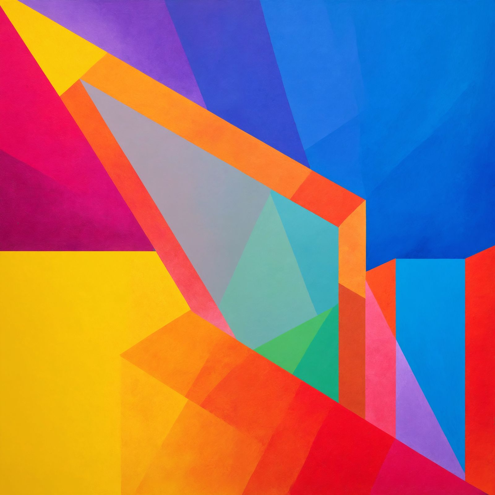 Abstract Geometric Painting Evokes Warmth