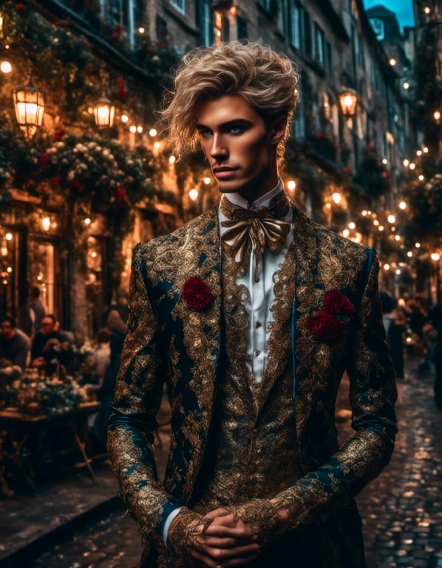 Modern Male Bridegroom in New Orleans, Mixed Media