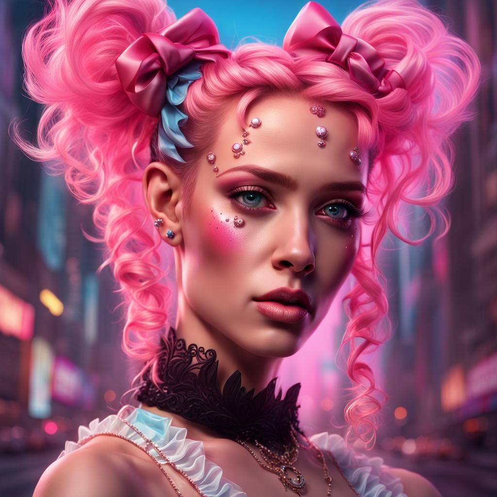 Vibrant Transgender Magazine Cover Portrait in Fantasy Style