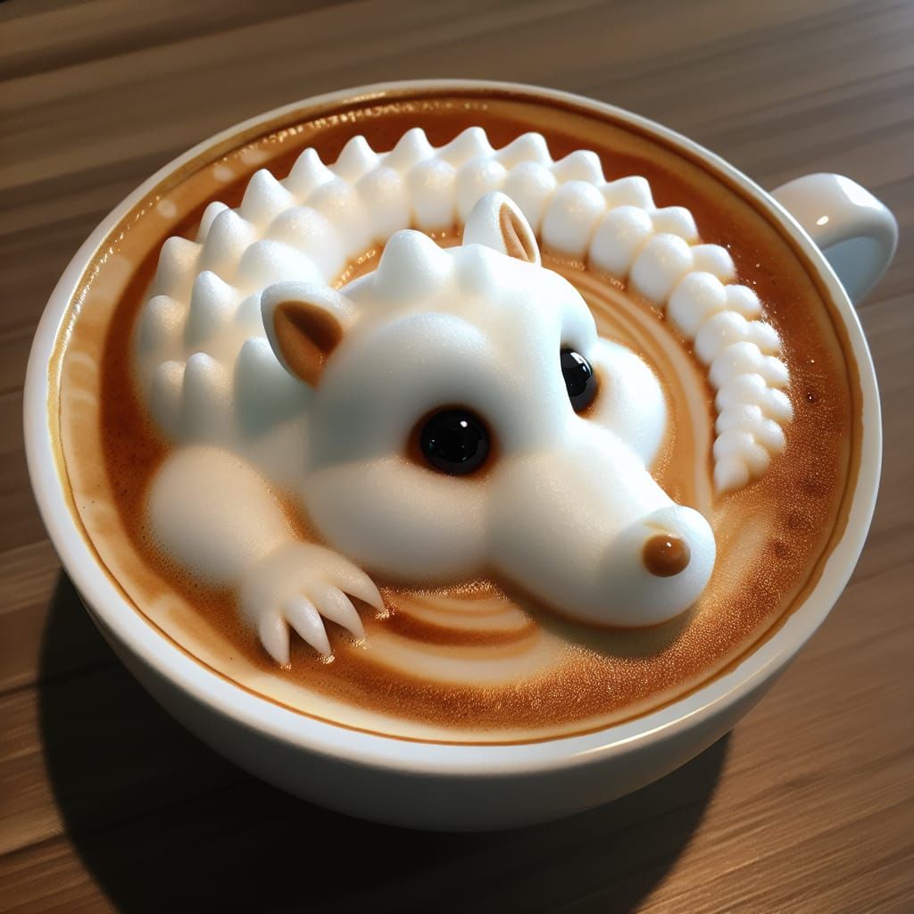 Cappuccino with Crocodile Foam Art