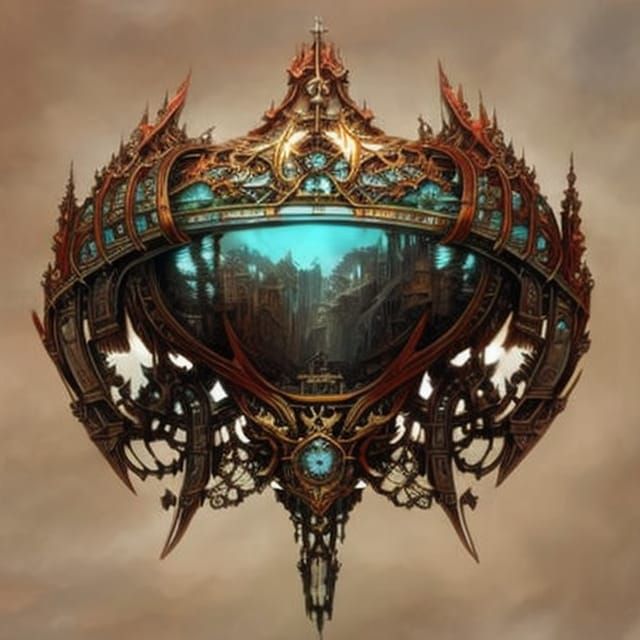 Steampunk Clockpunk Crown: Hyperdetailed Digital Illustratio...