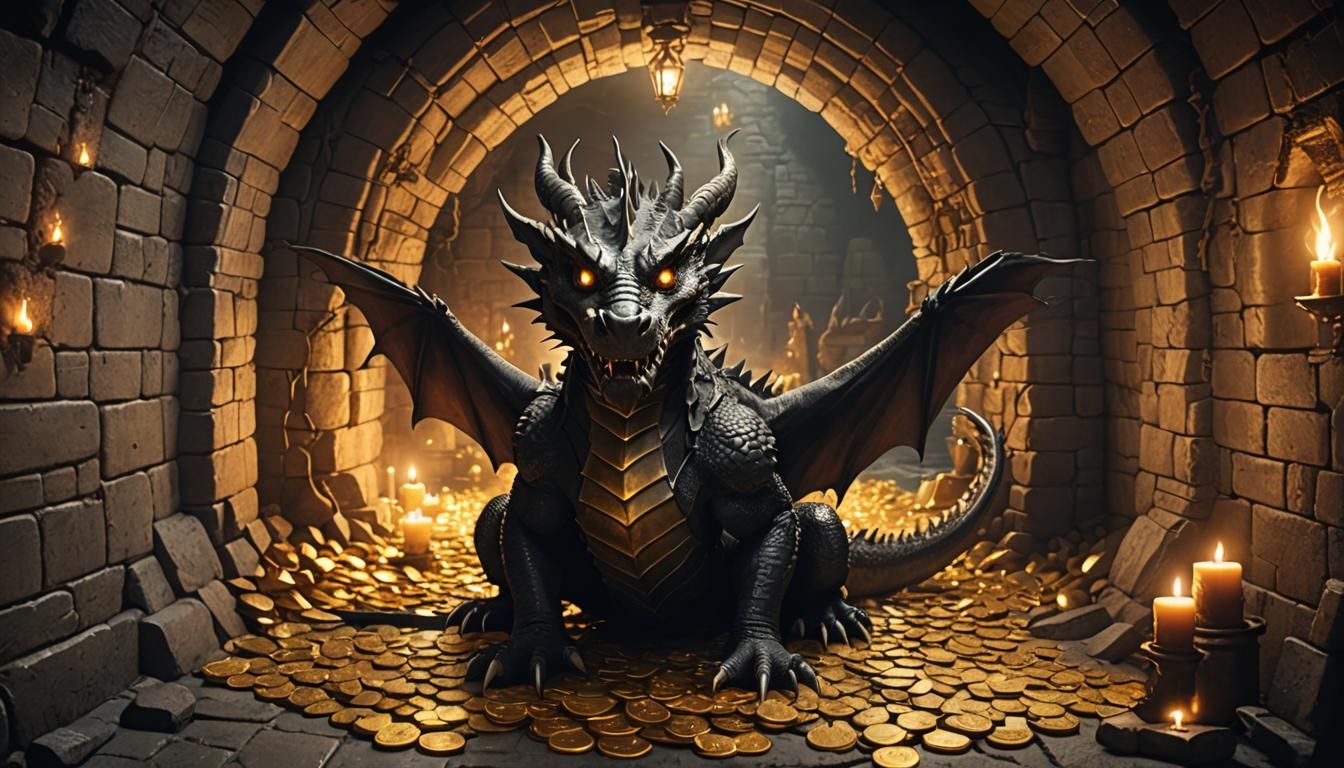 Dragon in Gold Coin Tunnel, Medieval Era