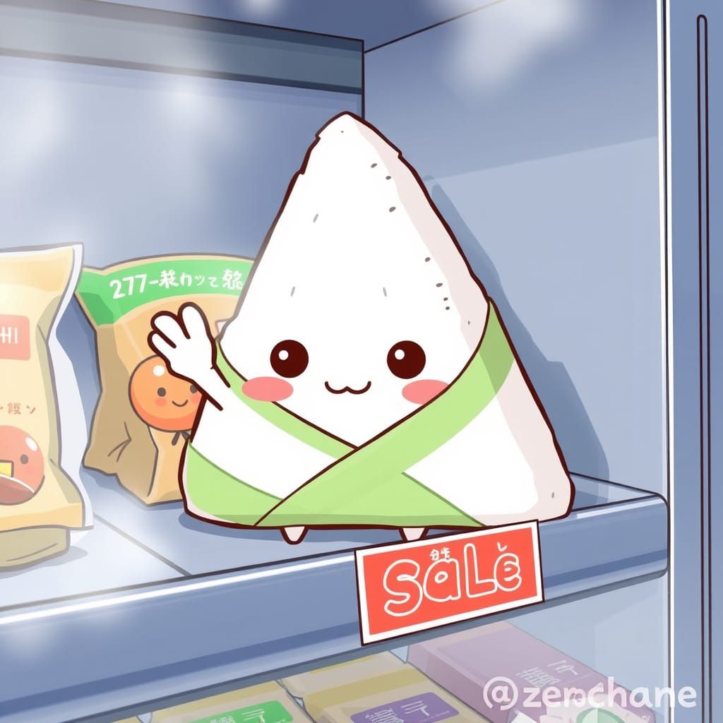Kawaii Onigiri on Sale in the Konbini Store