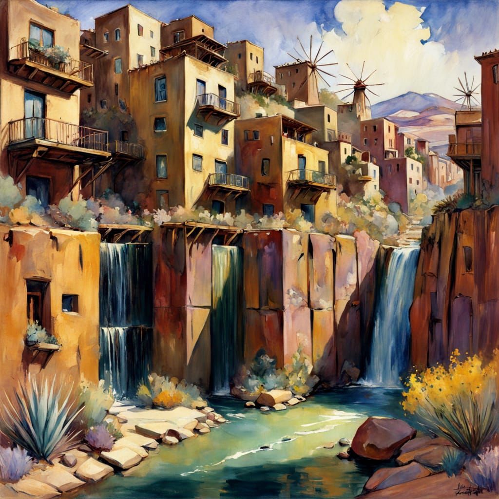 a hyper realistic solarpunk city in a desert:  a desert Clif...