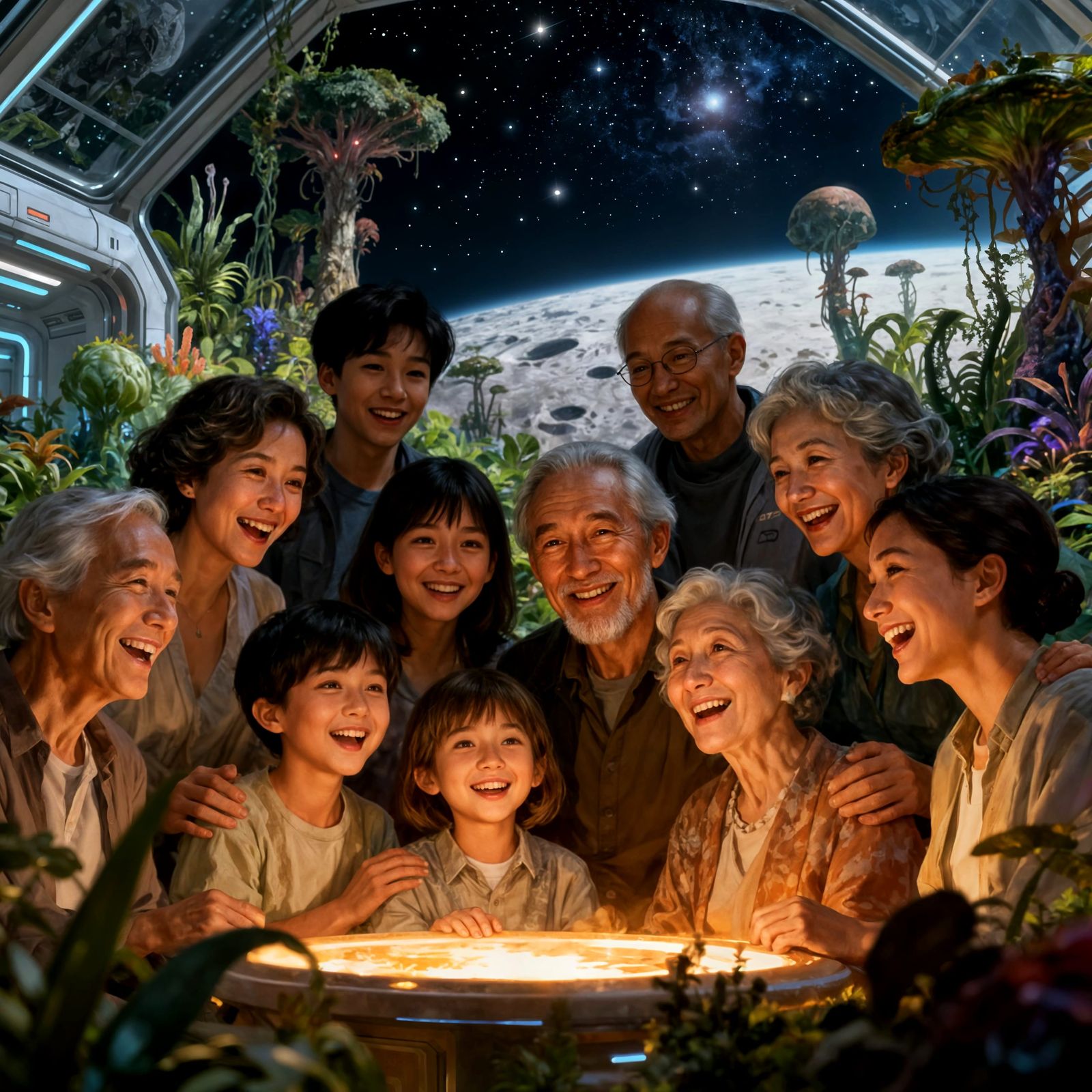 Family Reunion in 2077 Biodome on Alien Moon