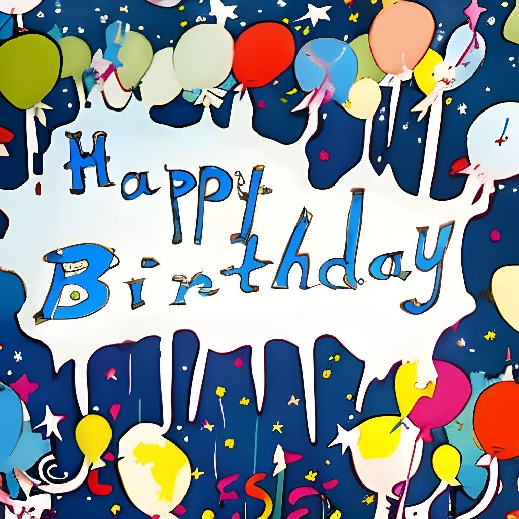 Birthday Celebration with Cake and Balloons