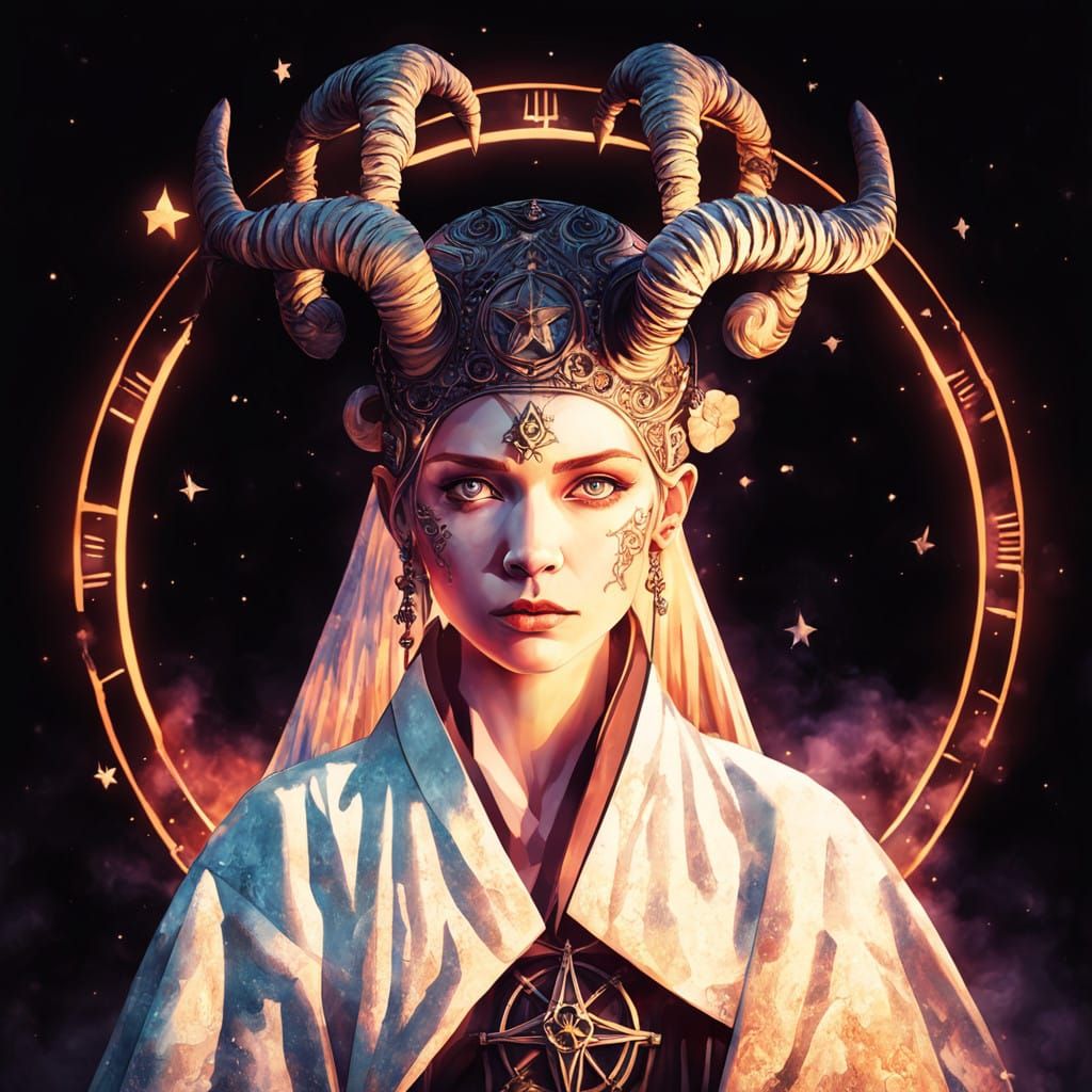 Cyberpunk Astral Goddess of the Cosmic Wastes