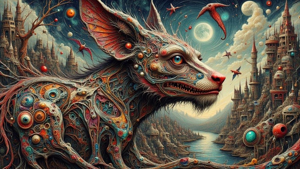 Surreal Chimera in an Abstract Landscape