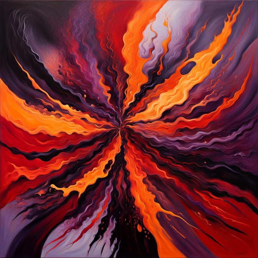 Abstract Painting of Anger and Hatred