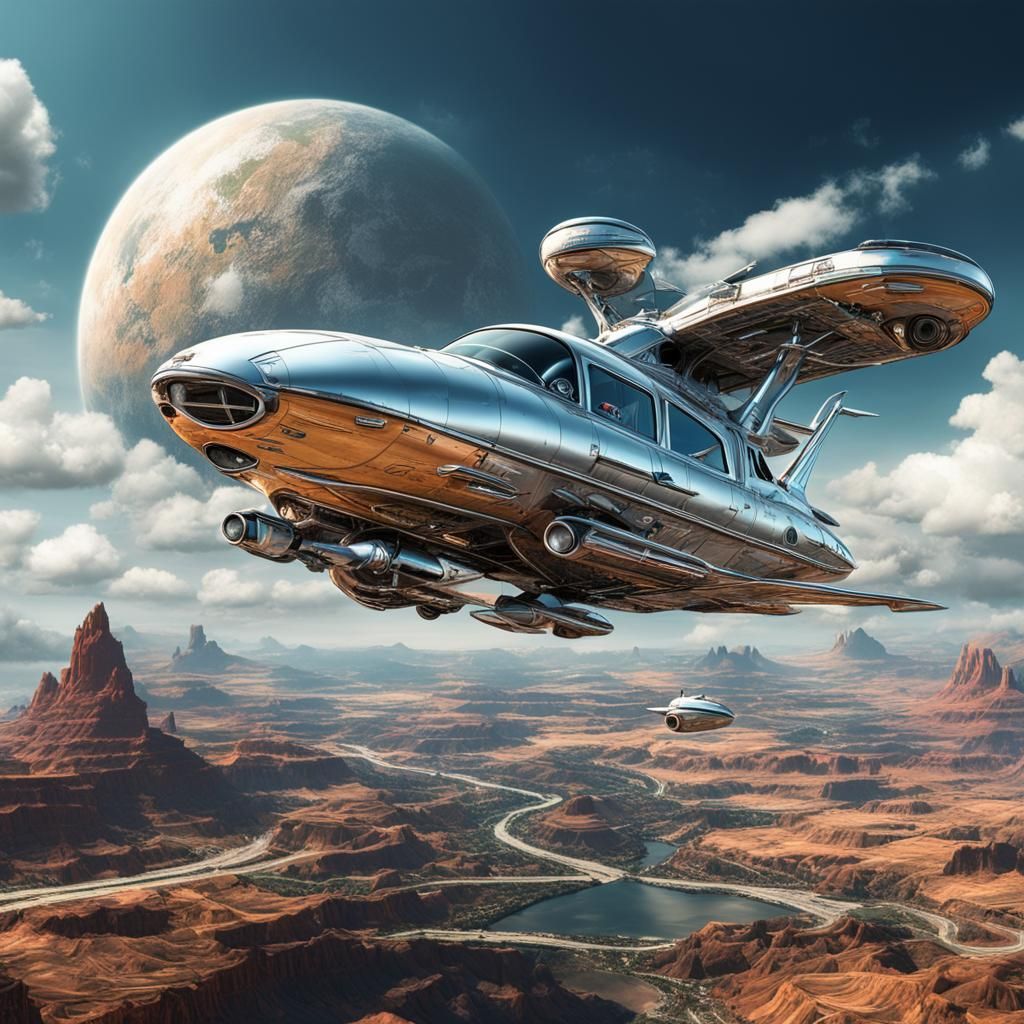 Hyperrealistic Flying Car from The Jetsons