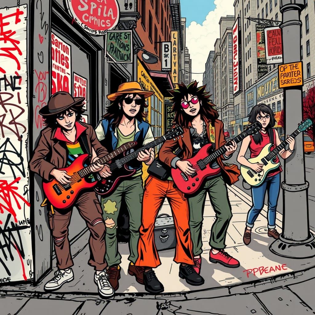 Ska Anarchists in Will Eisner Comic Style