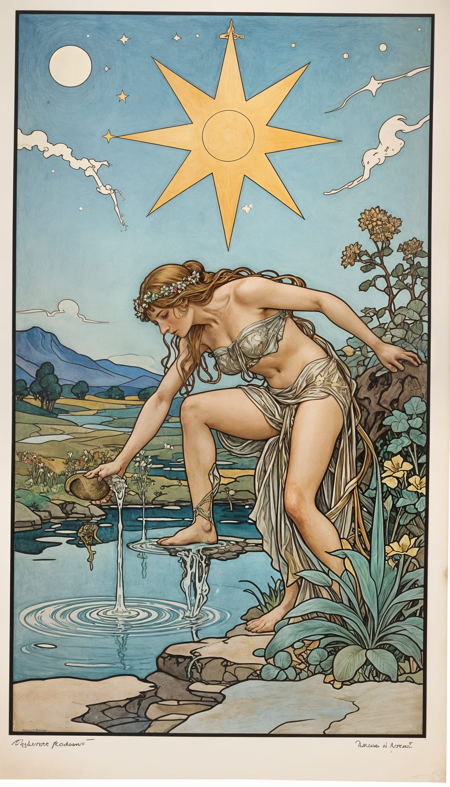 Mystical Star Goddess in Fertile Landscape