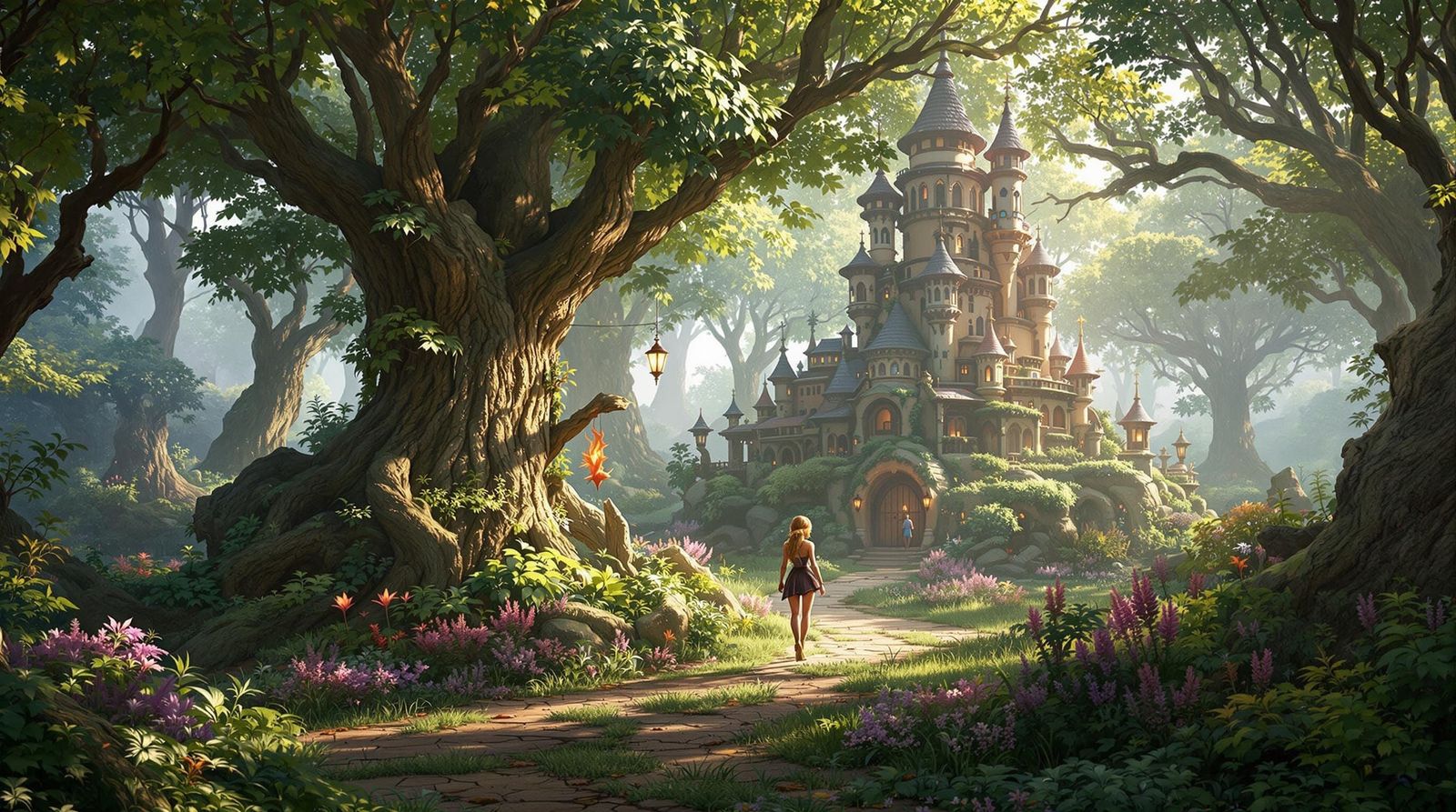 Epic Fantasy Scene: 64-Megapixel Troll Village in Vibrant, R...