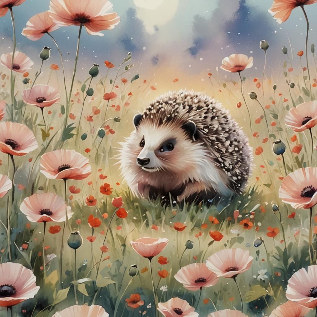 Anime Panda Observes Black Hole in Pixiv Style