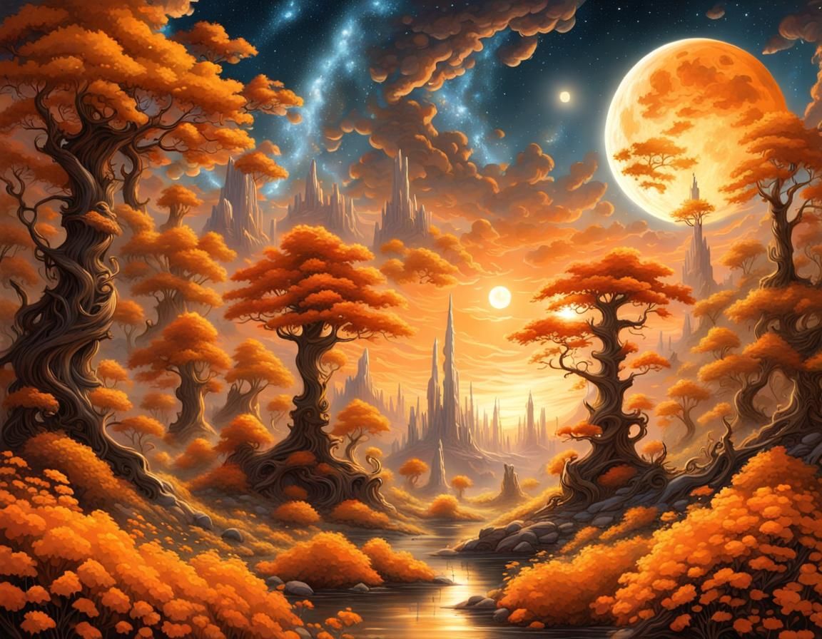 Orange Forest Overlooking City