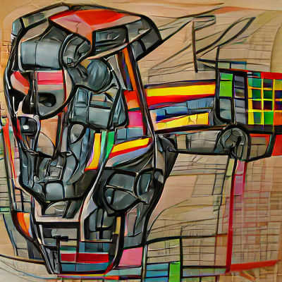 Colorful Robot on Dark Background