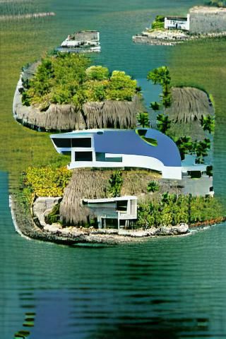 Idyllic Island House Landscape