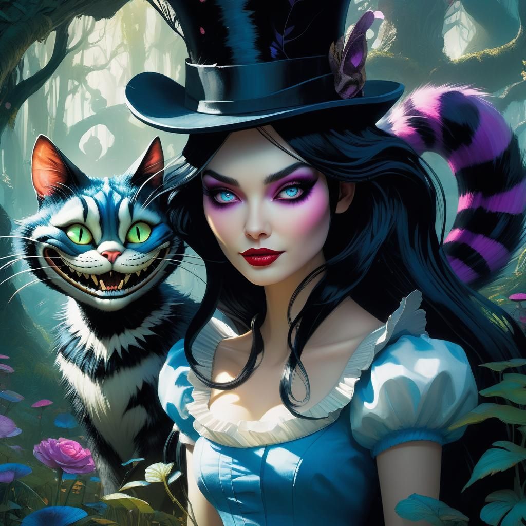 Dark Alice in Wonderland Illustration