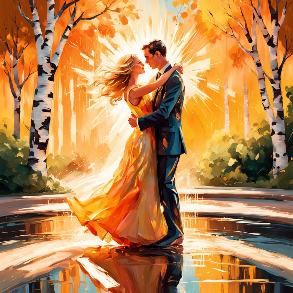 Romantic Count and Countess in Expressionist Style