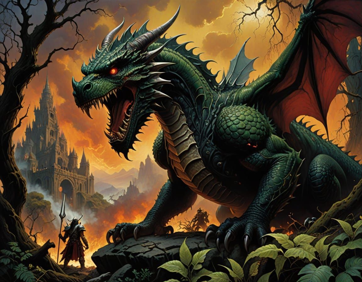 Epic Dragon Battle in Ancient Ruins