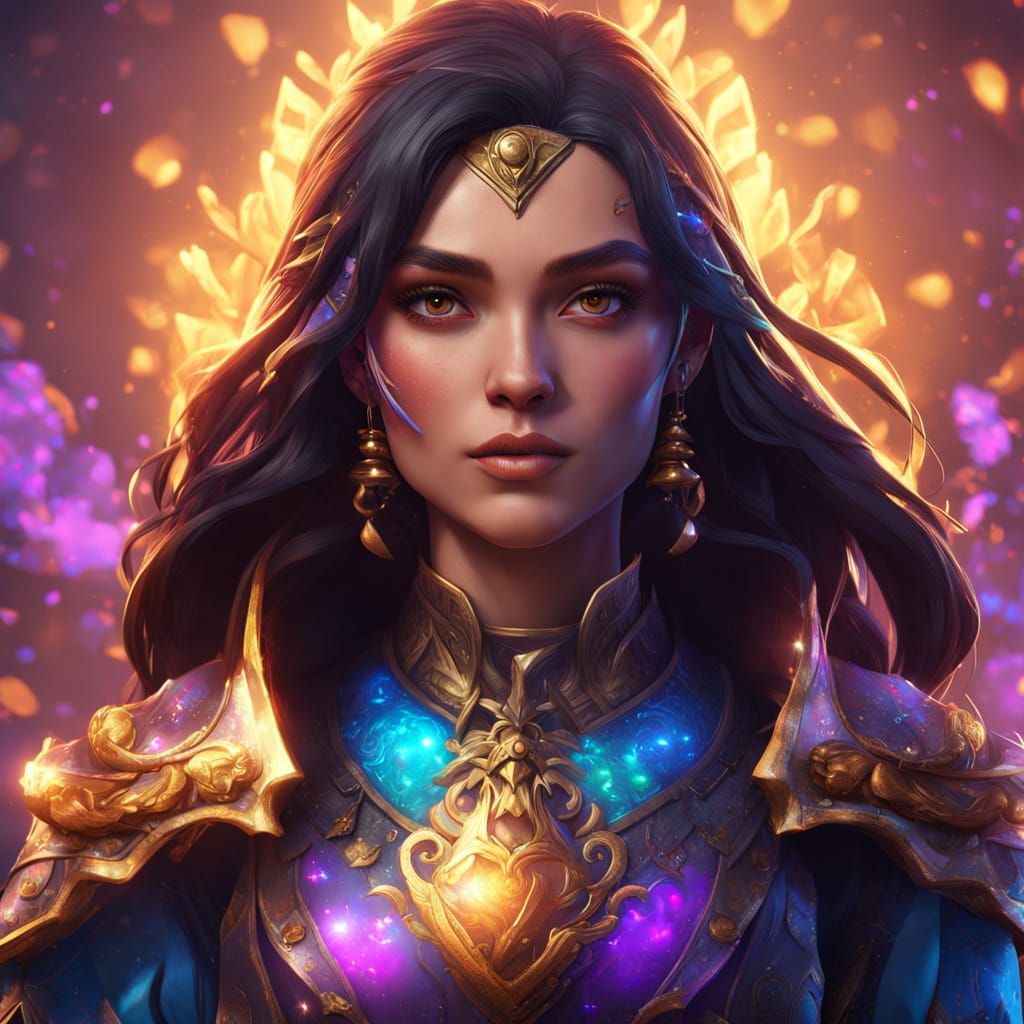Young Woman in Fortnite-Style Fantasy Portrait
