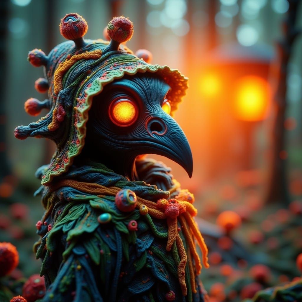 Whimsical Enchanted Forest in Darkened Tone