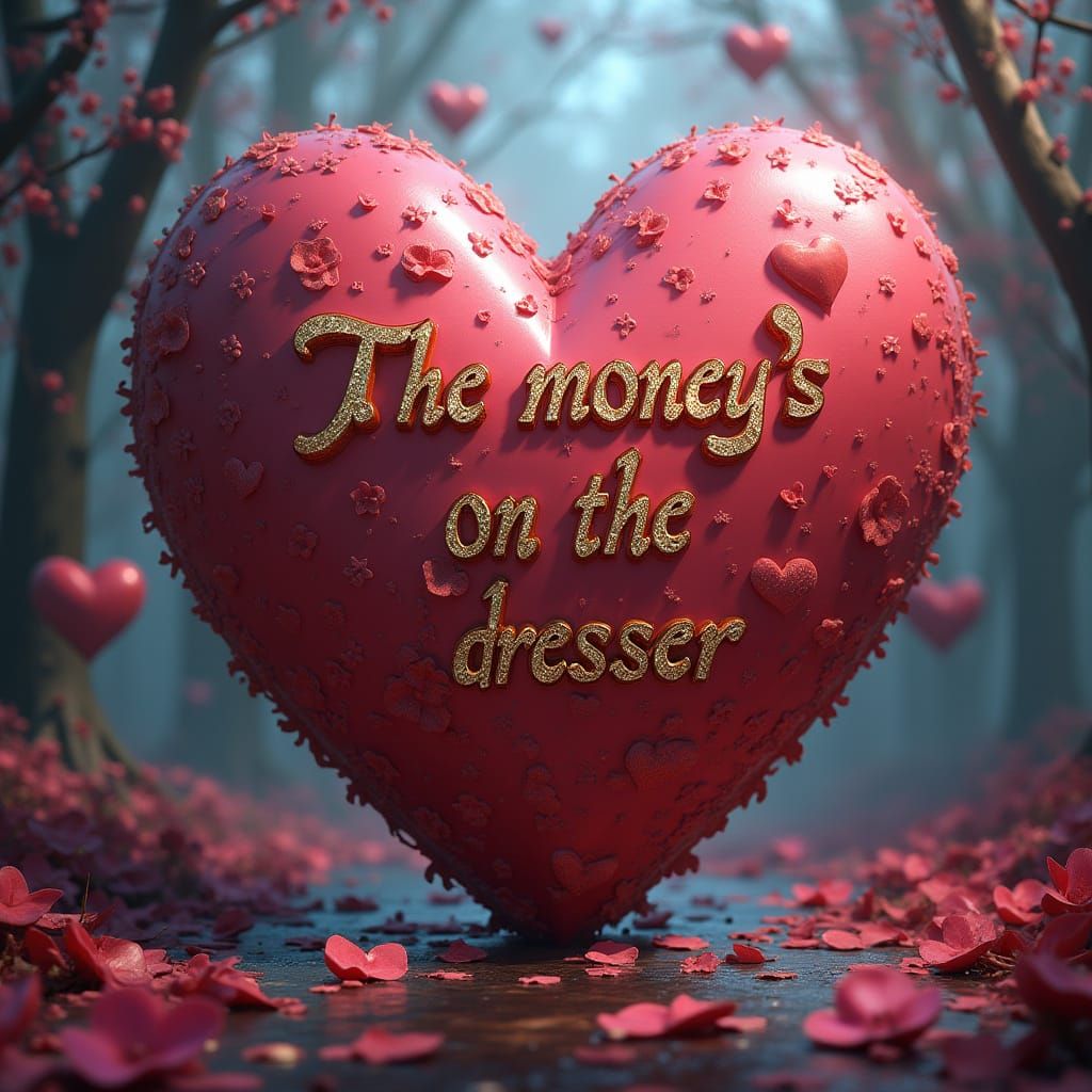 Elegant Candy Heart in Whimsical Fantasy Realm