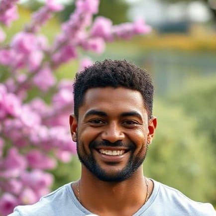 Handsome Man Celebrates Easter in a Vibrant Garden
