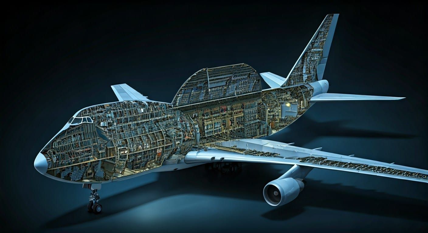 A section view of a Boeing 747