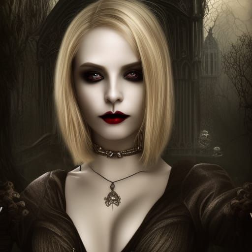 Elegant Vampire Lady in Dark Fairytale Style