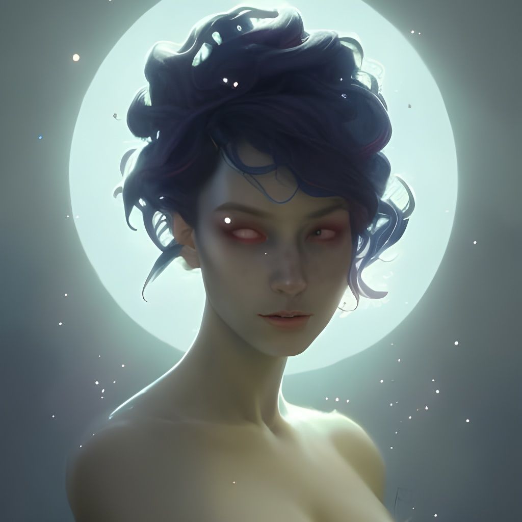 Eclipse Fairy Portrait in Hyperdetailed Style