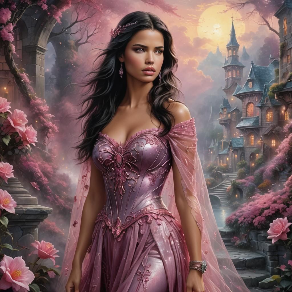 Ethereal Portrait in Pink and Dark Tones