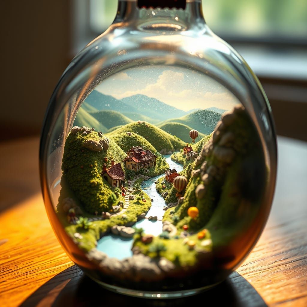 Miniature Studio Ghibli World in a Bottle