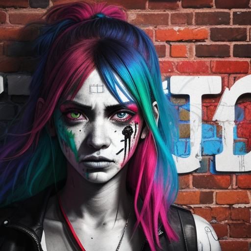 Emotional Urban Graffiti Art Portrait