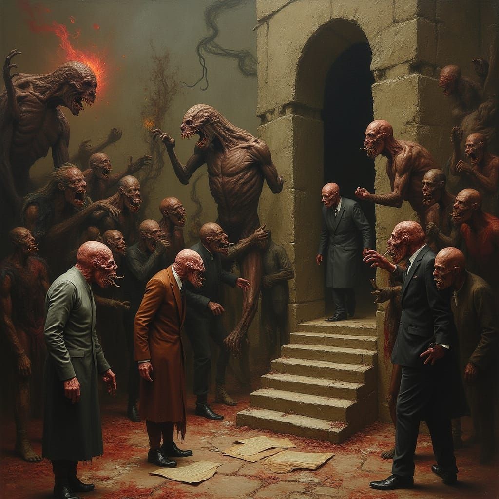 Tortured Beings in a Dark, Nightmarish Realm