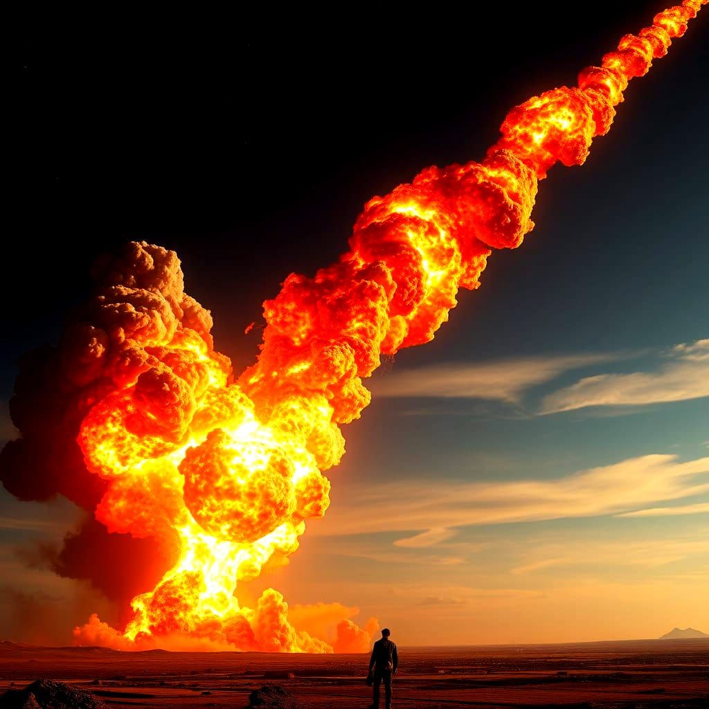 Dramatic Image of Earth Exploding