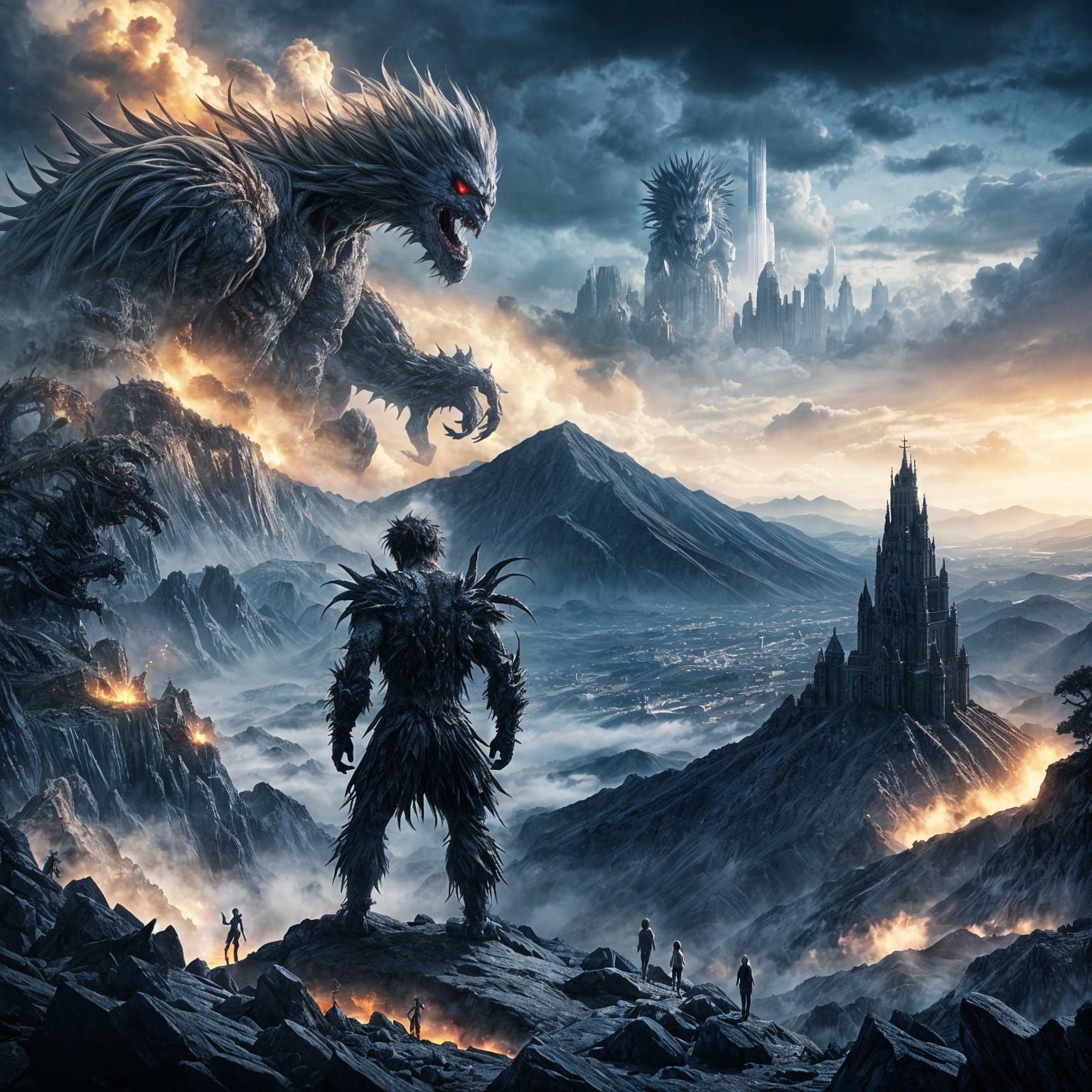 Ryuk on a Mountain: Epic Digital Matte Painting